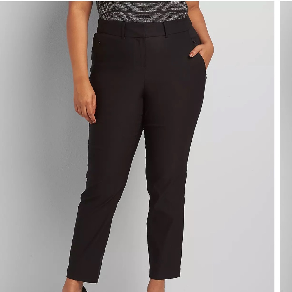 Lane Bryant Lena Moderately Curvy Fit Black Straight Leg Pants
